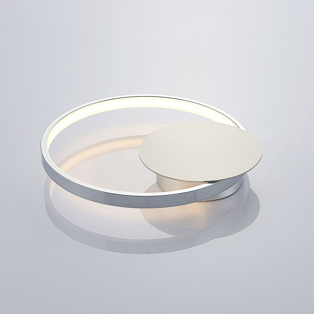 LED vegglampe Anays rund plast krom/klar sideprofil