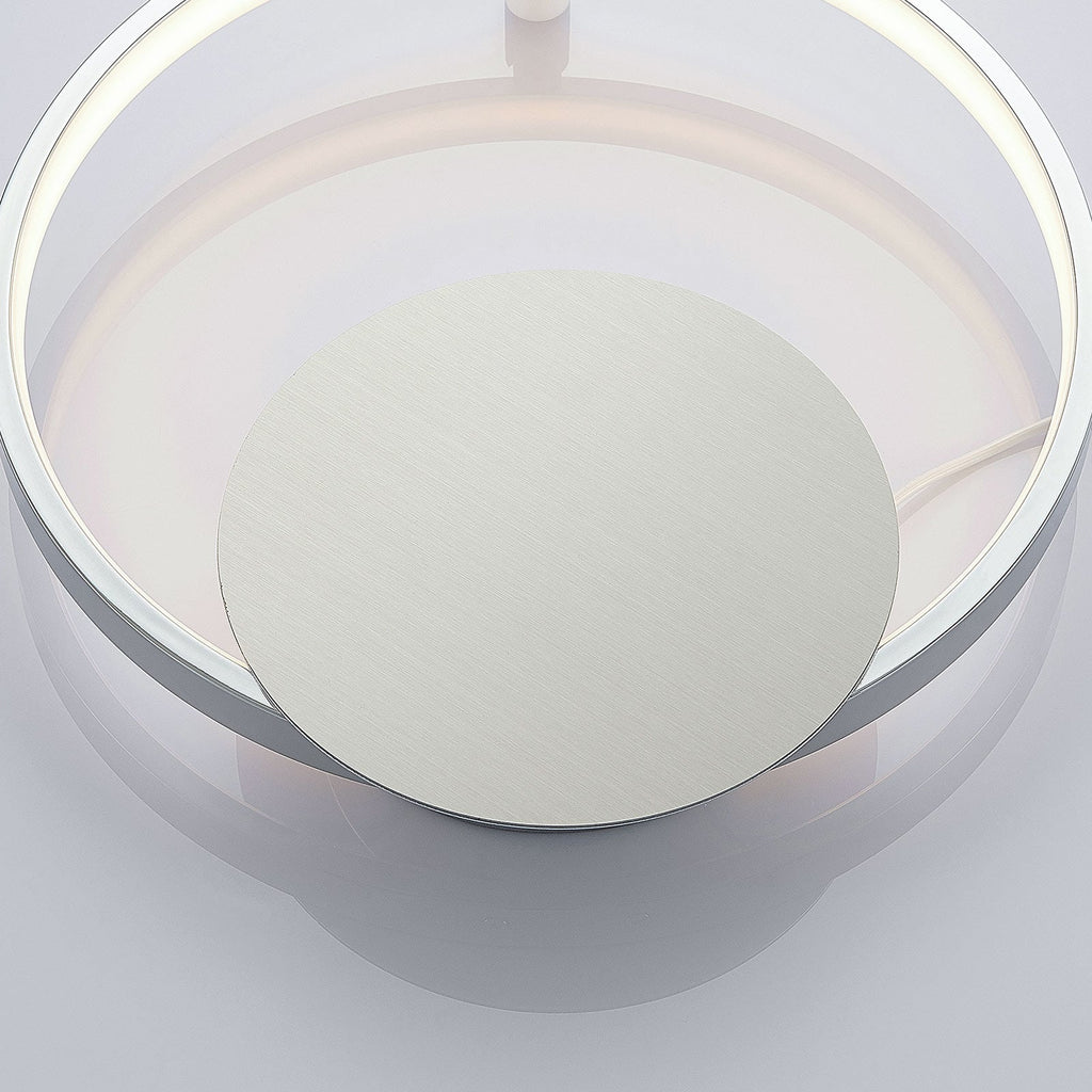 LED vegglampe Anays rund plast krom/klar oversikt fra toppen