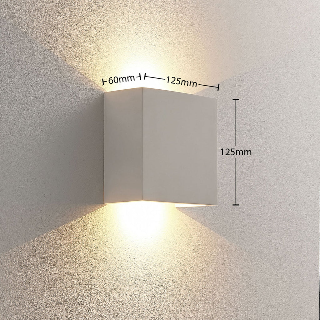LED vegglampe Anneke opp og ned gips hvit montert i rom