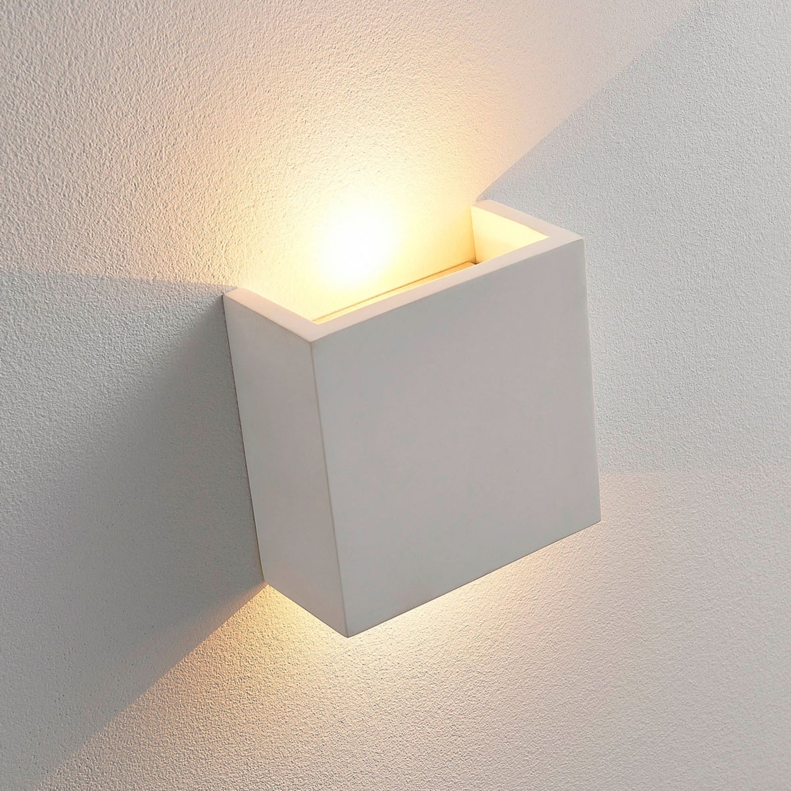 LED vegglampe Anneke opp og ned gips hvit side