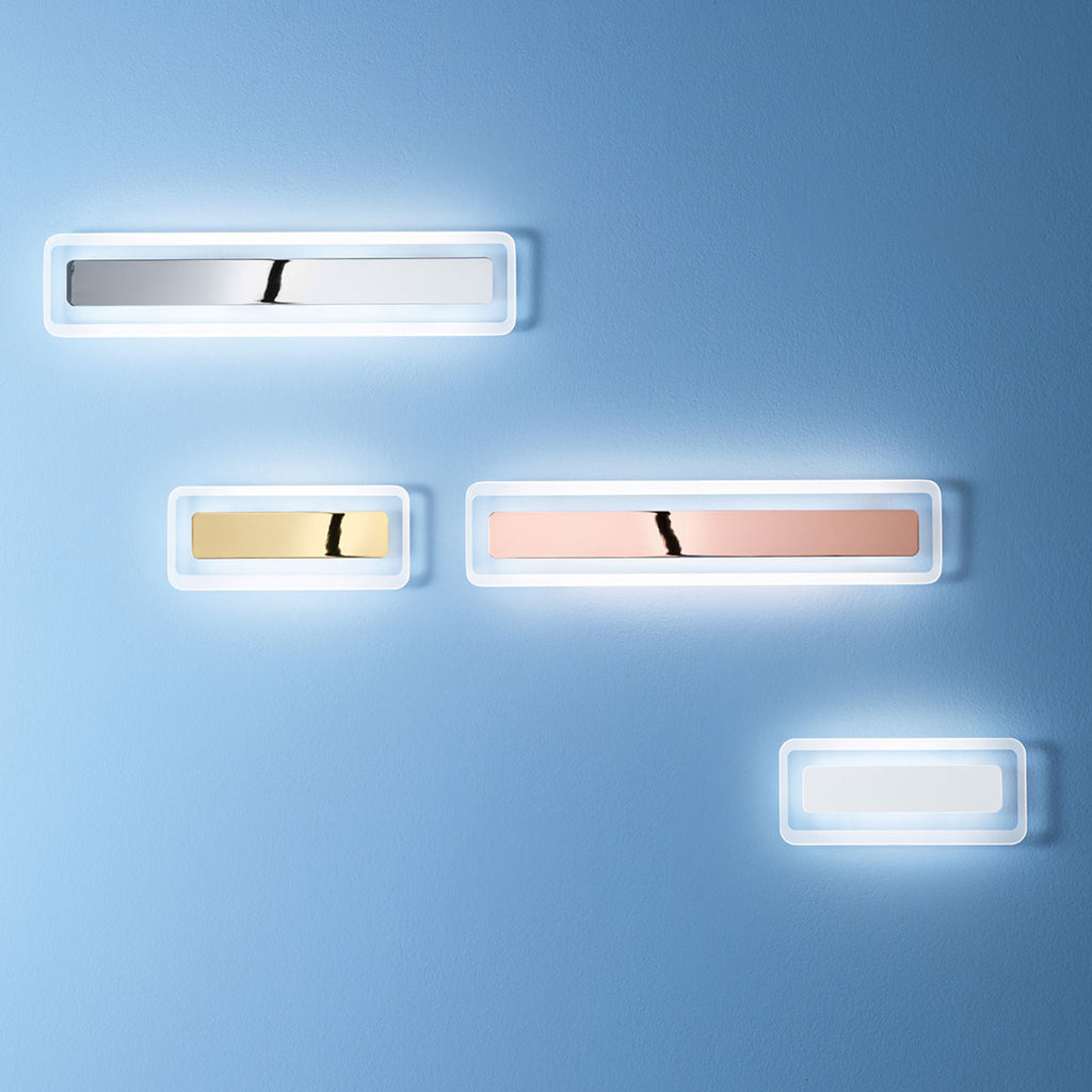 LED vegglampe Antille hvit glass 31,4 cm detalj