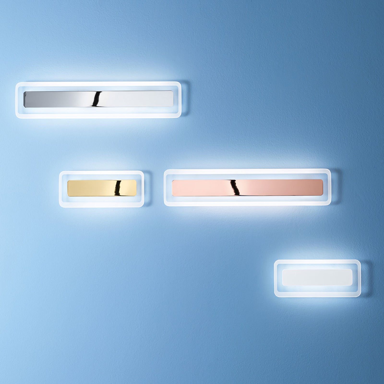 LED vegglampe Antille hvit glass 31,4 cm detalj