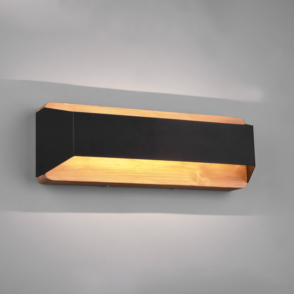 LED vegglampe Arino metall og tre front