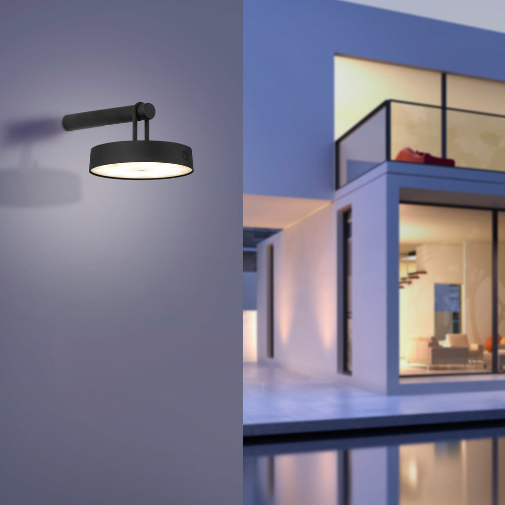 LED vegglampe Arma dimmerknapp nærbilde svart