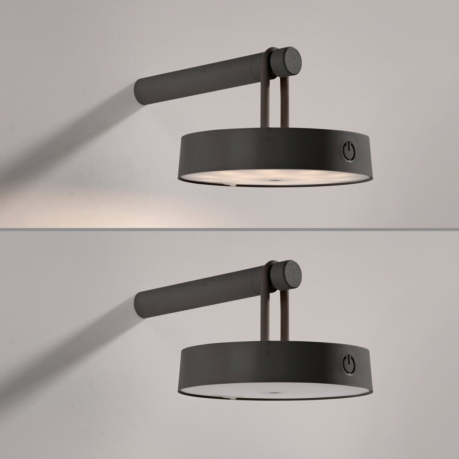 LED vegglampe Arma lysutslipp under lampe svart