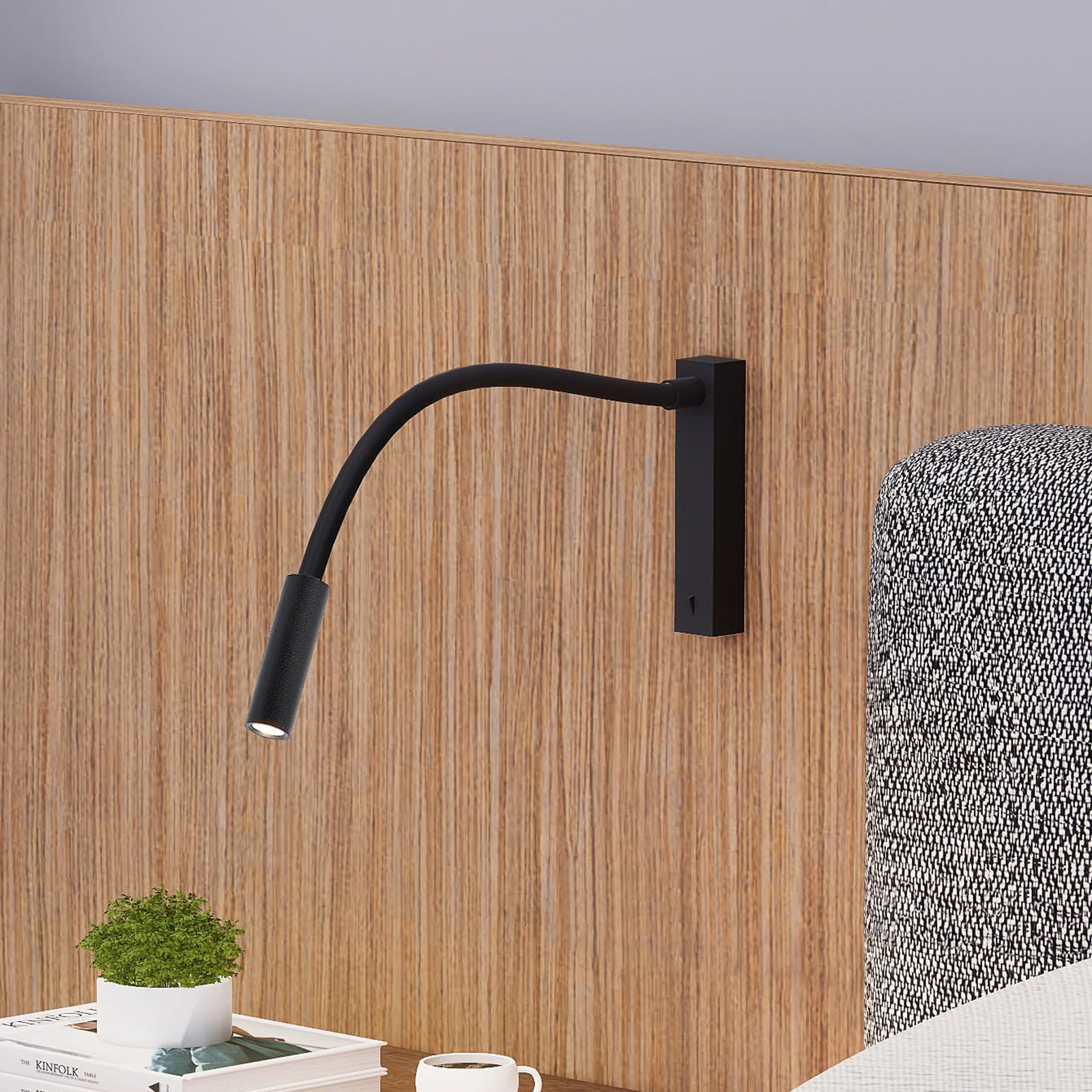 LED vegglampe Arok svart aluminium utspring 49 cm 7W forfra