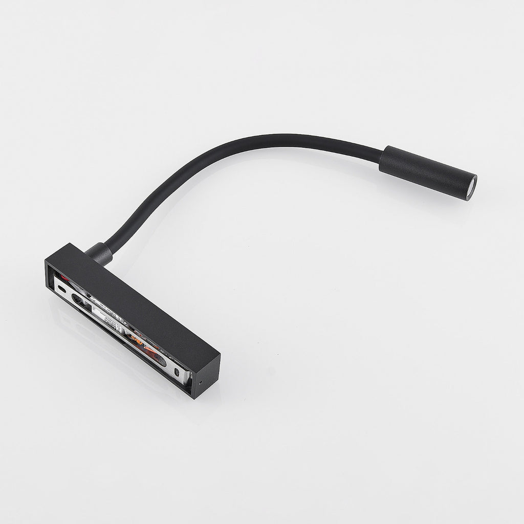 LED vegglampe Arok svart aluminium utspring 49 cm 7W monteringsdetalj