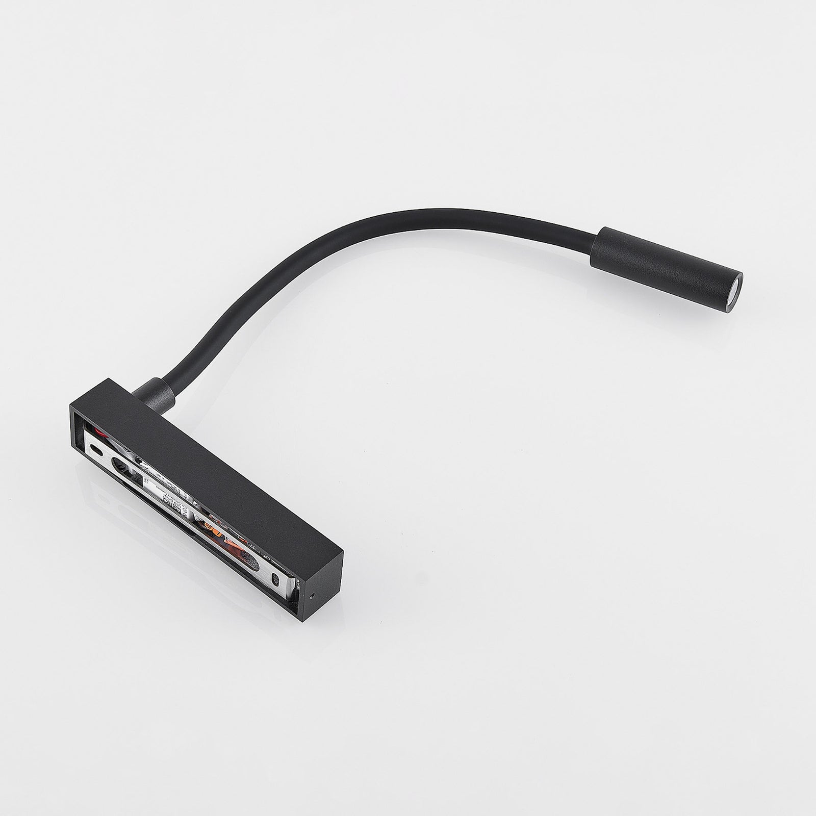LED vegglampe Arok svart aluminium utspring 49 cm 7W monteringsdetalj