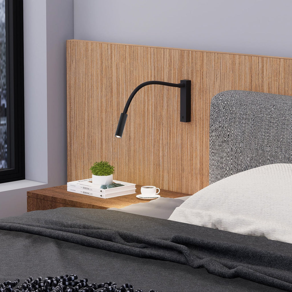 LED vegglampe Arok svart aluminium utspring 49 cm 7W bakside