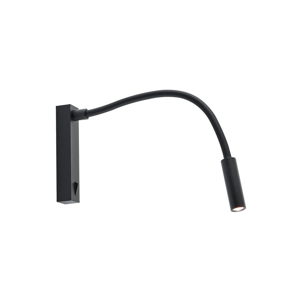 LED vegglampe Arok svart aluminium utspring 49 cm 7W montert på vegg stue