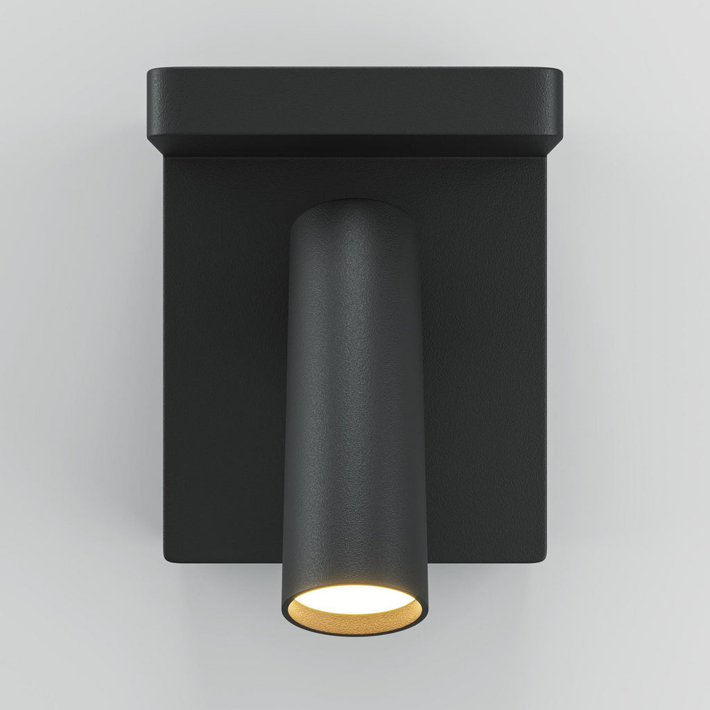LED-vegglampe Aron svart dimbar dreibar med trådløs lading montert på vegg