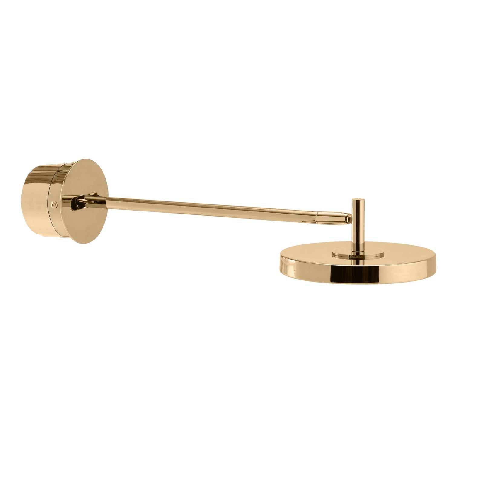 Nærbilde av LED vegglampe Asteria LONG HW dimbar messing polert belysning