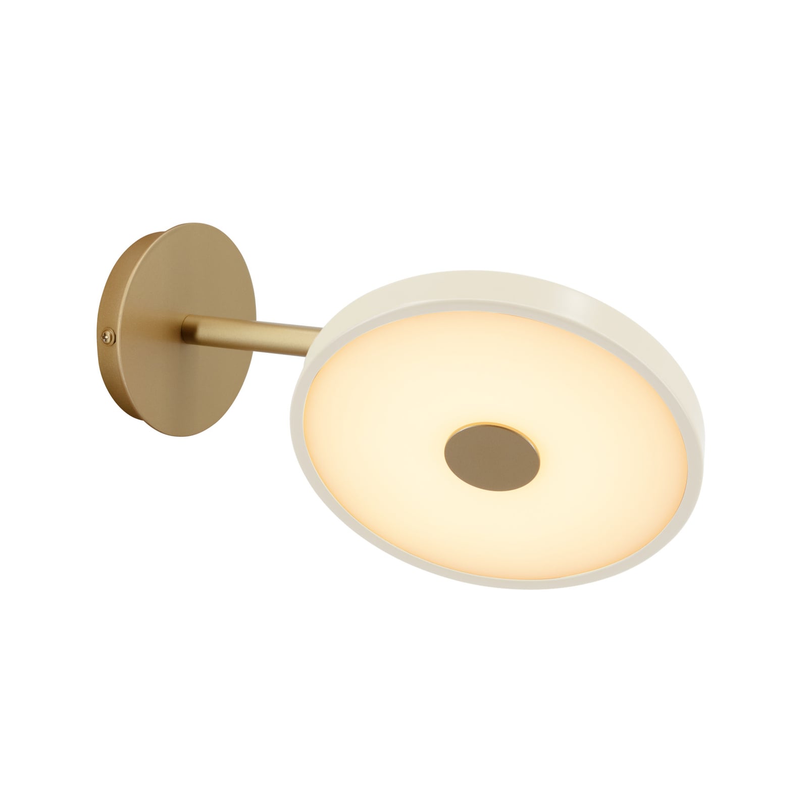 LED vegglampe Asteria Short dimbar hvit/messing detalj av lampehode