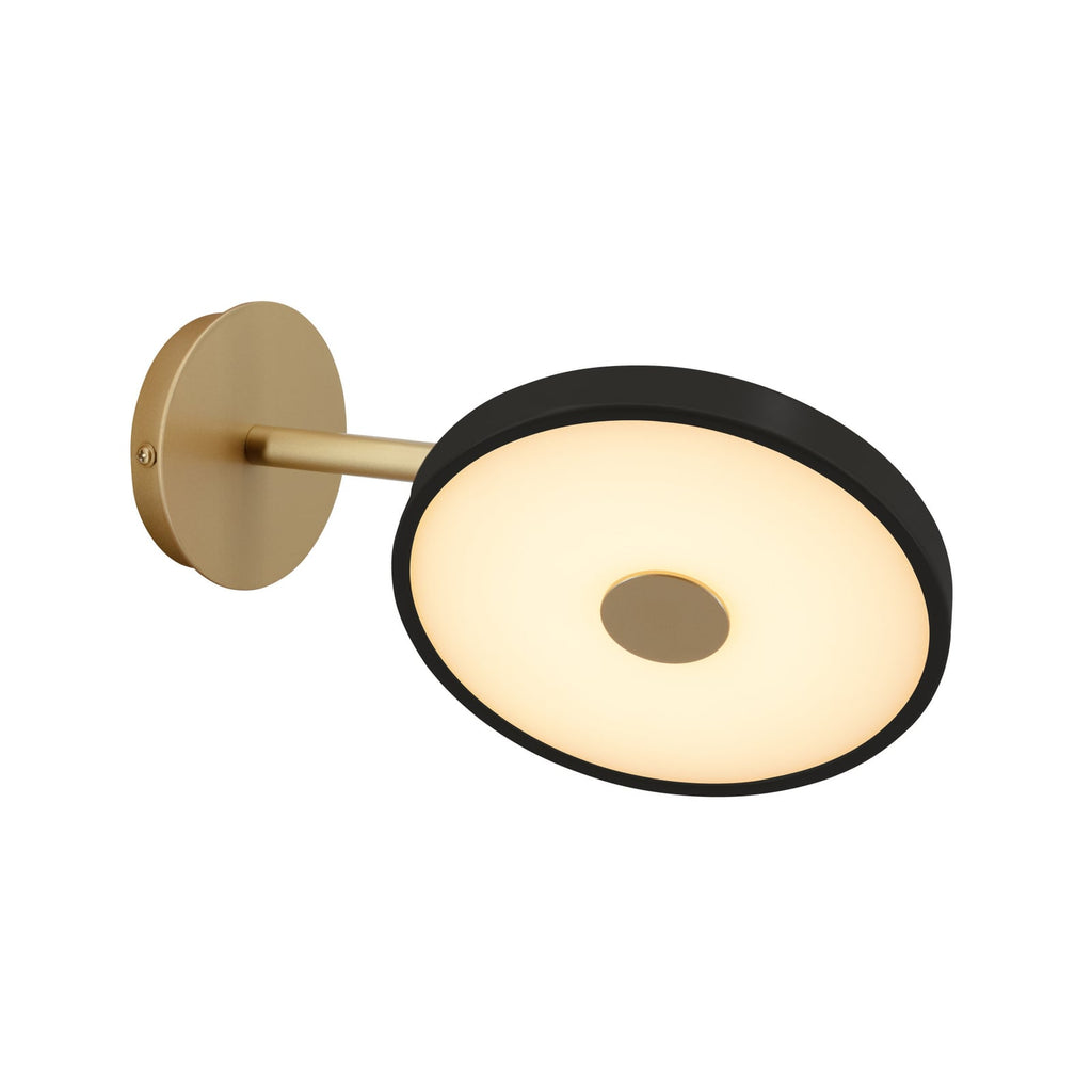 LED vegglampe Asteria Short dimbar svart messing detalj av hode