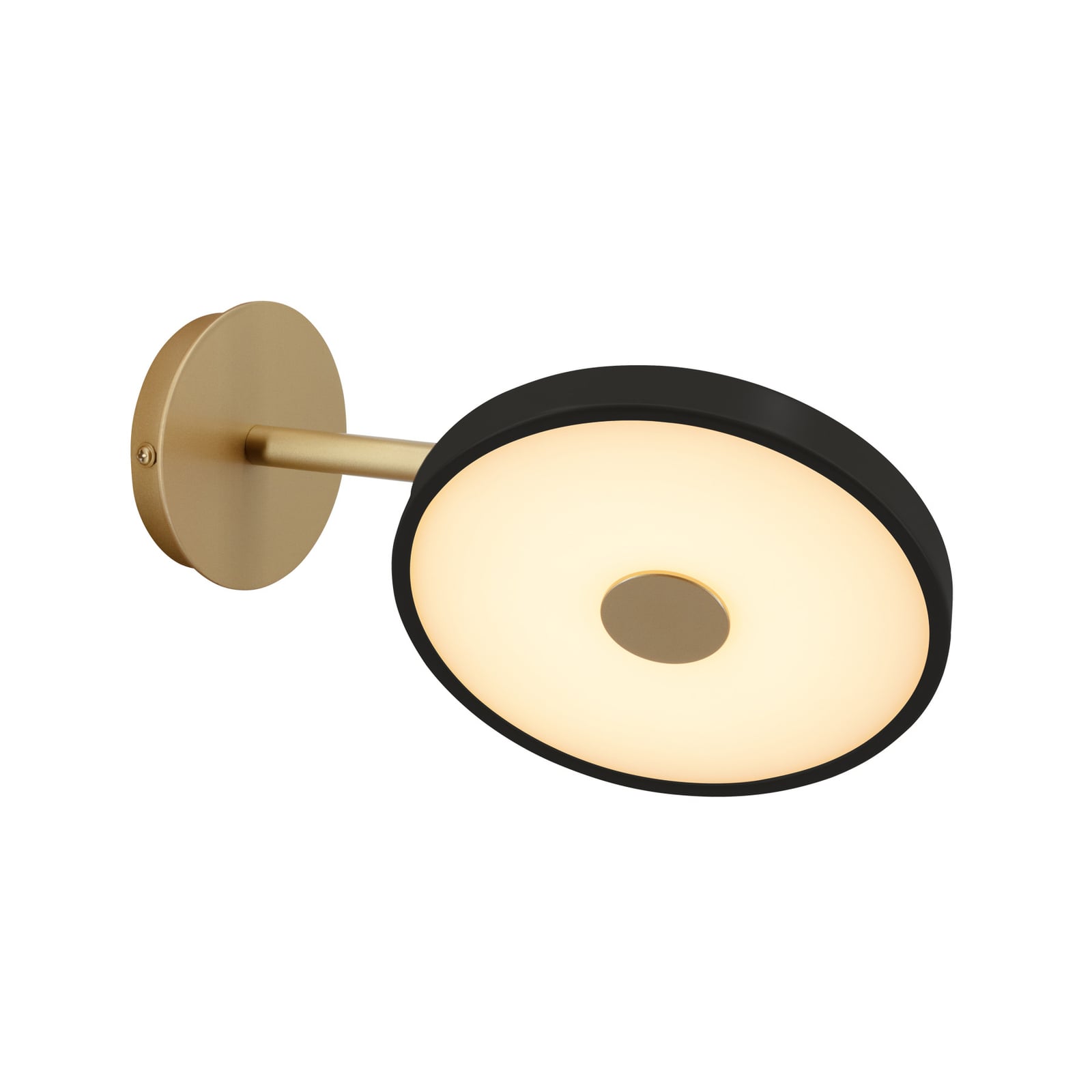 LED vegglampe Asteria Short dimbar svart messing detalj av hode