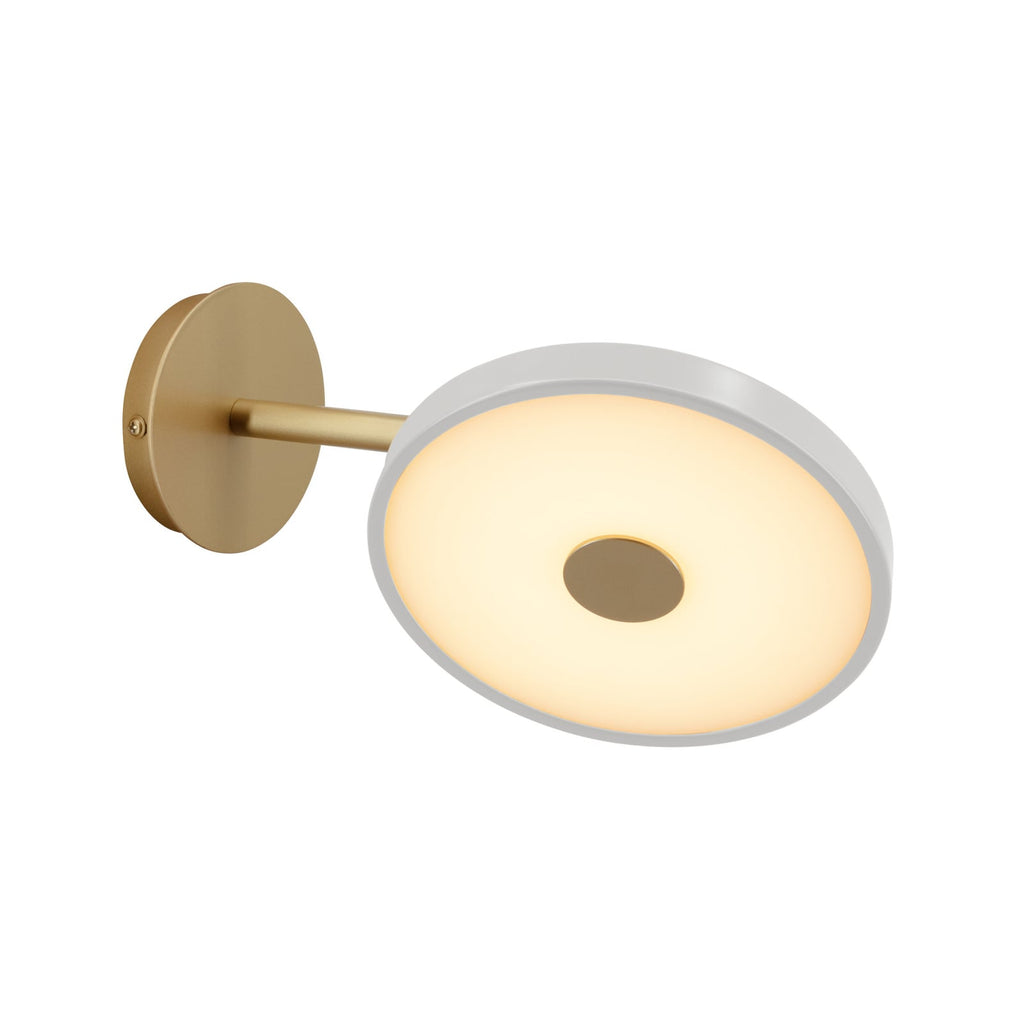 Detalj av LED vegglampe Asteria Short lysgrå/messing dimbar