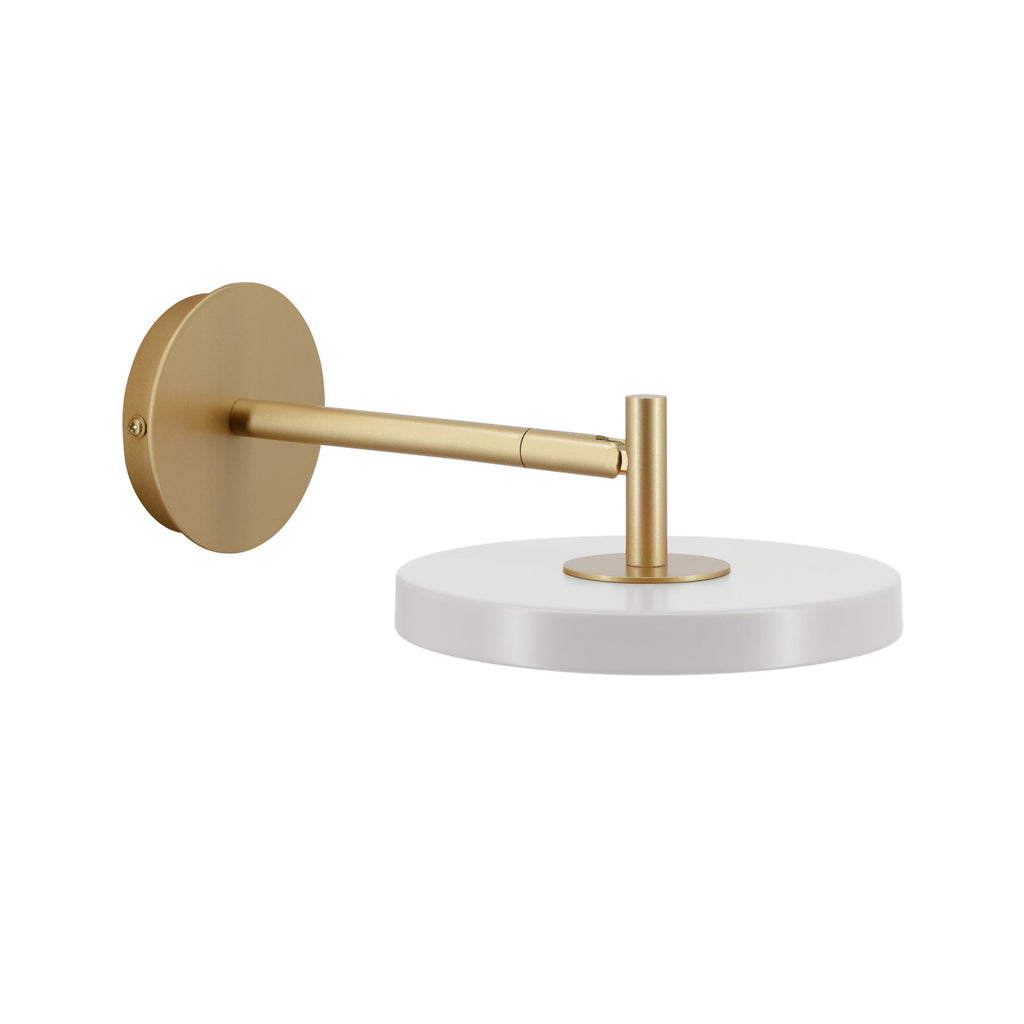 Montert LED vegglampe Asteria Short lysgrå/messing dimbar
