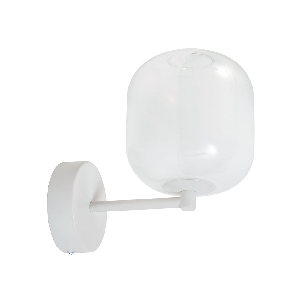 Montert LED vegglampe Avelina glass/metall hvit i rom