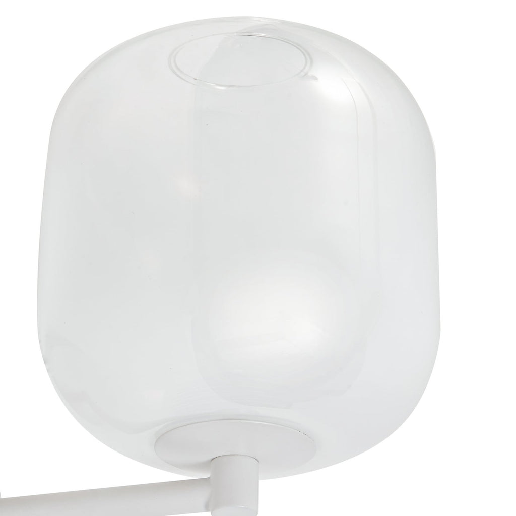LED vegglampe Avelina glass/metall hvit sideprofil