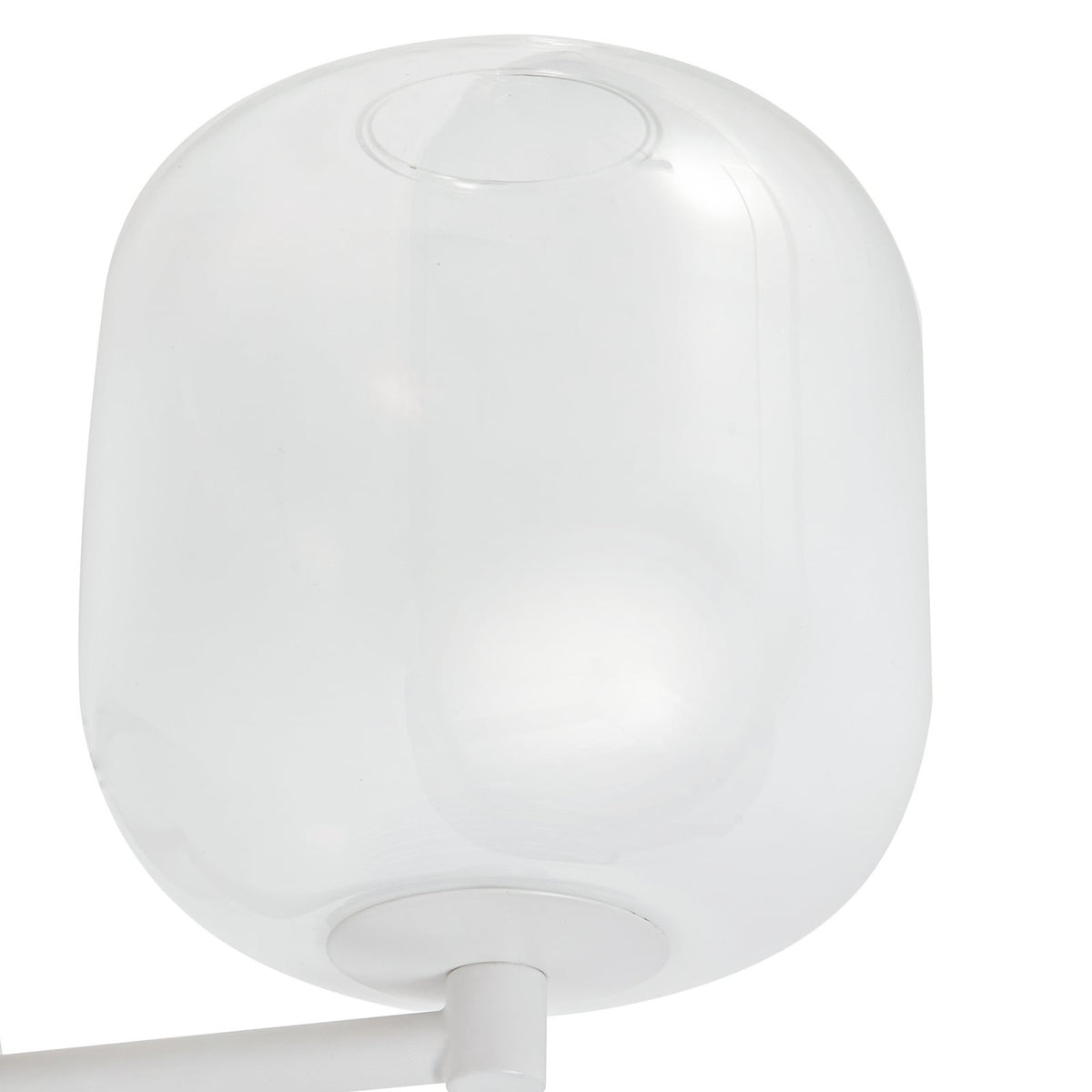 LED vegglampe Avelina glass/metall hvit sideprofil