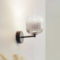 LED vegglampe Avelina røykgrå glass forfra