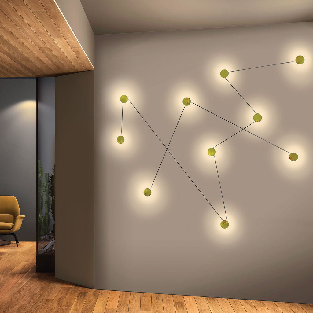 LED vegglampe Azou tredelt svart marmor dimbar bakside