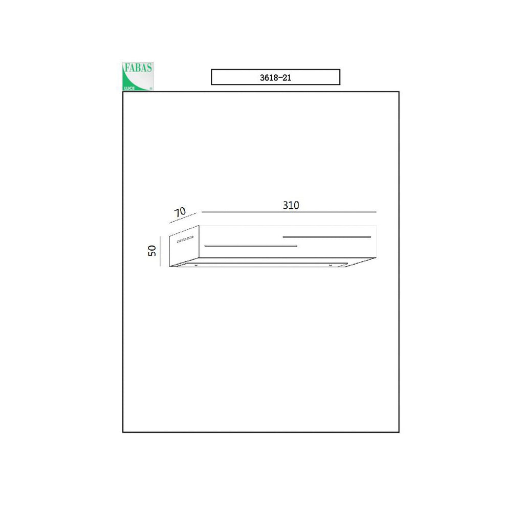 LED vegglampe Banny opp og ned hvit 31 cm bakside