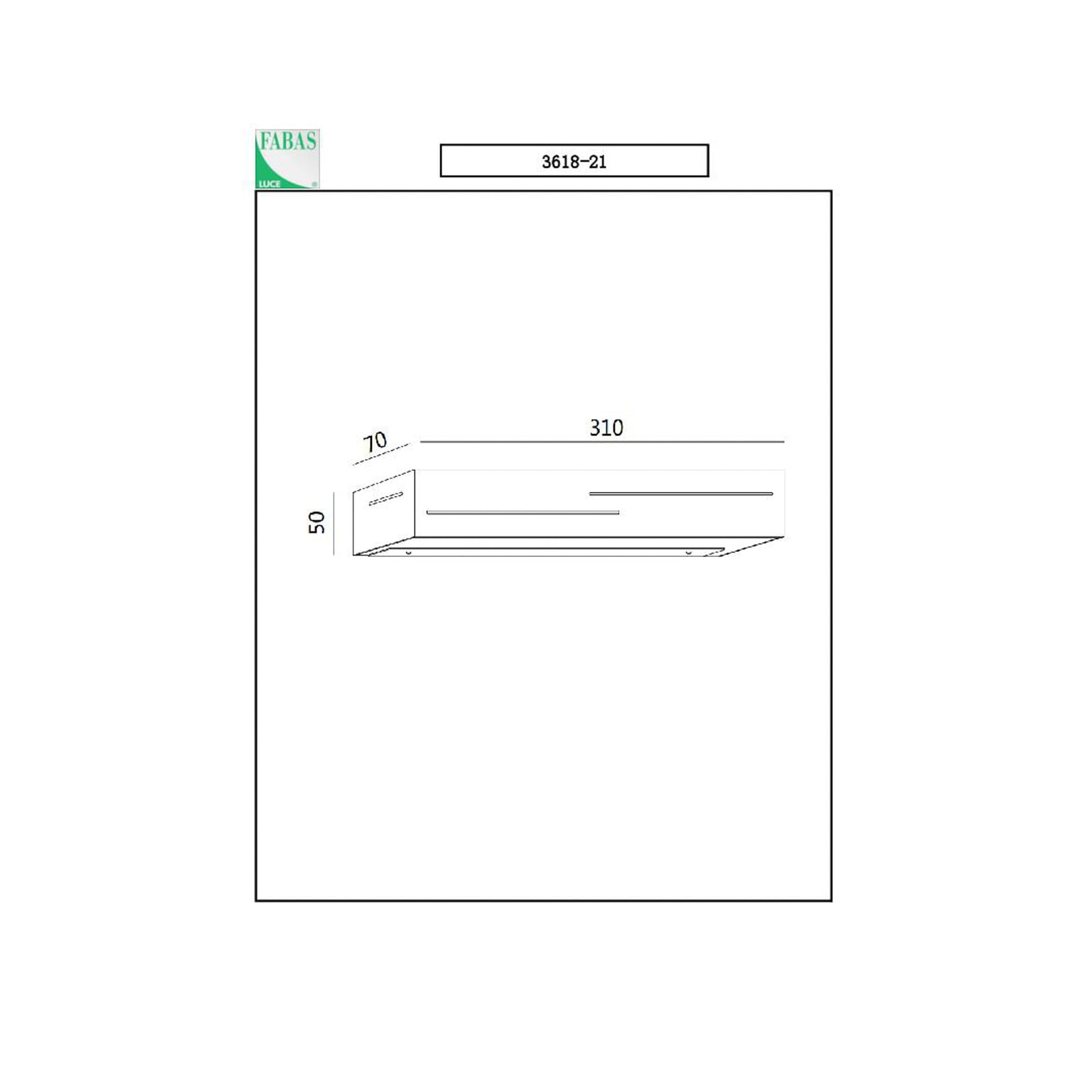 LED vegglampe Banny opp og ned hvit 31 cm bakside
