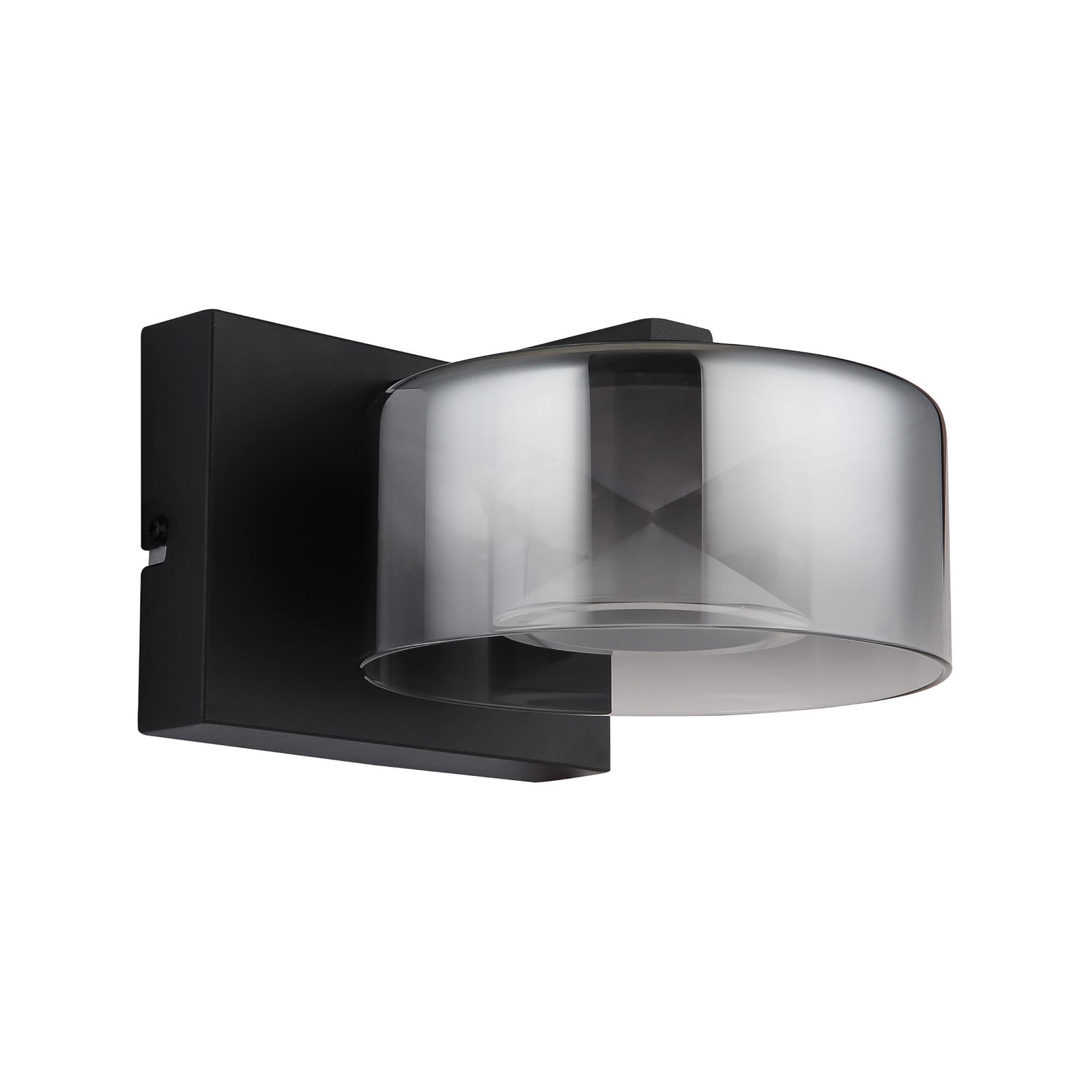 Detalj av LED vegglampe Belinda røykgrå glass