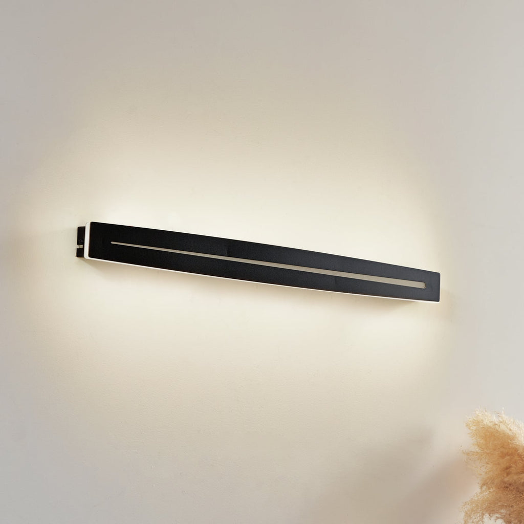 LED vegglampe Benario svart aluminium 80 cm forfra