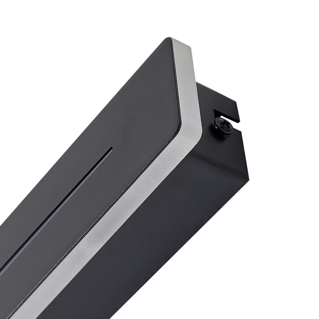 LED vegglampe Benario svart aluminium 80 cm monteringsdetalj