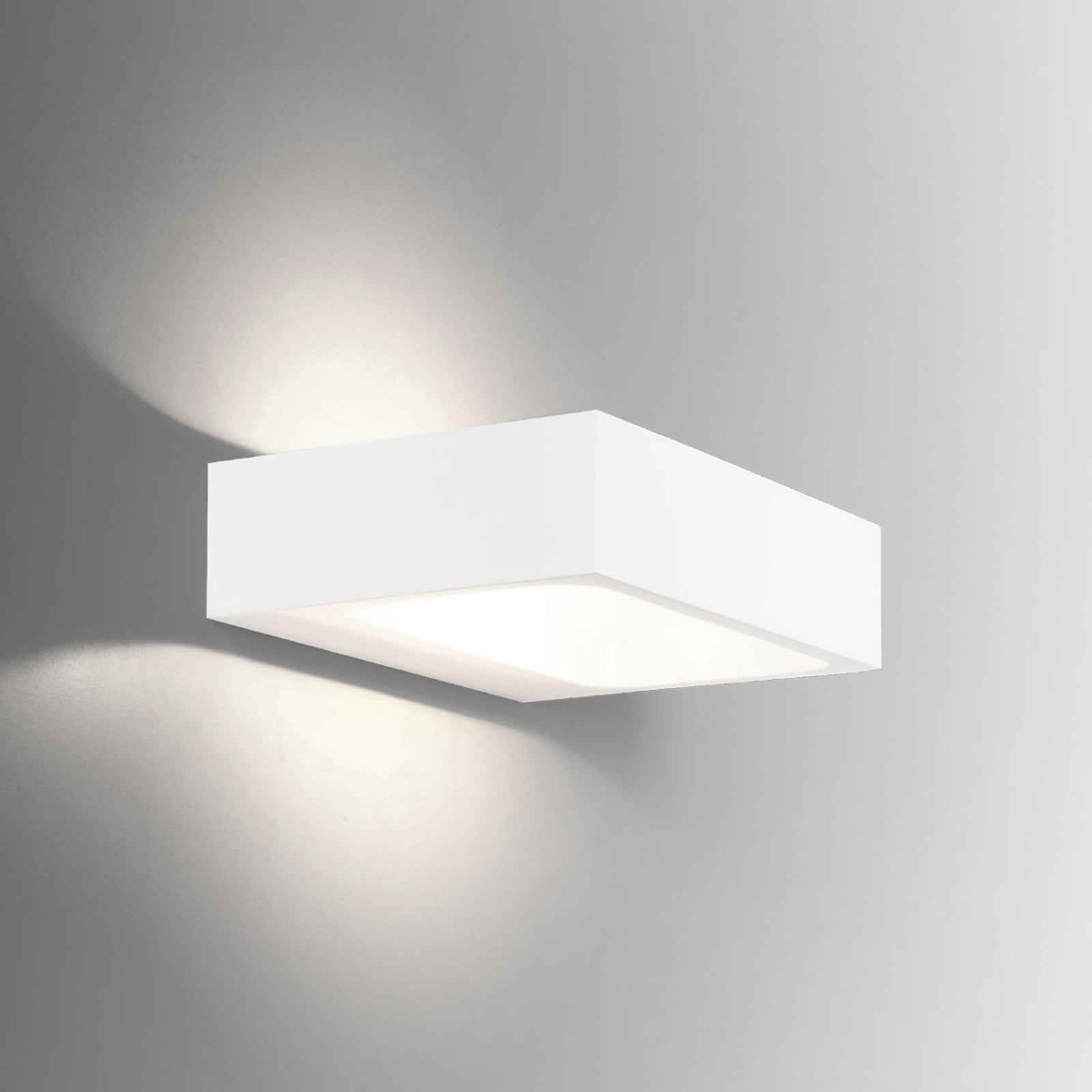 LED vegglampe Bento 1.3 dimbar hvit aluminium forfra