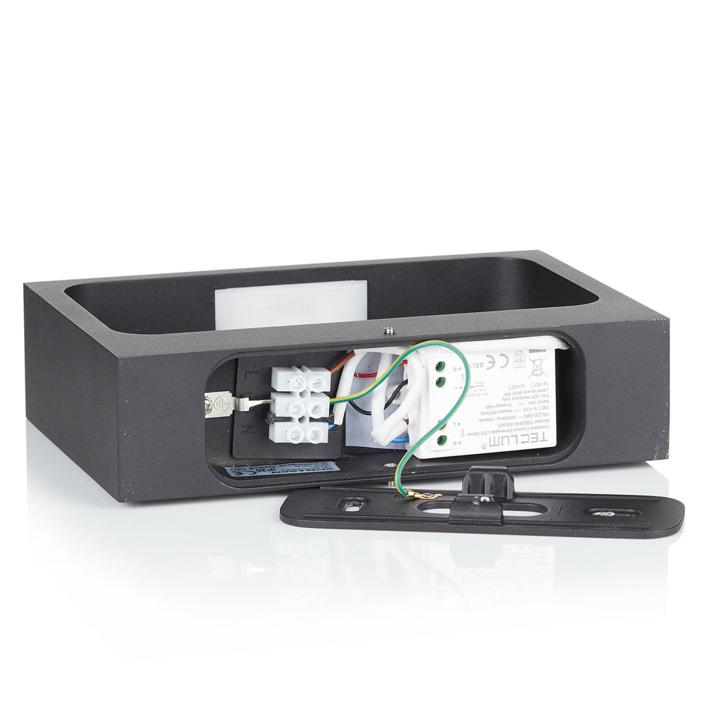 LED vegglampe Bento 1.3 aluminium svart dimbar fra siden