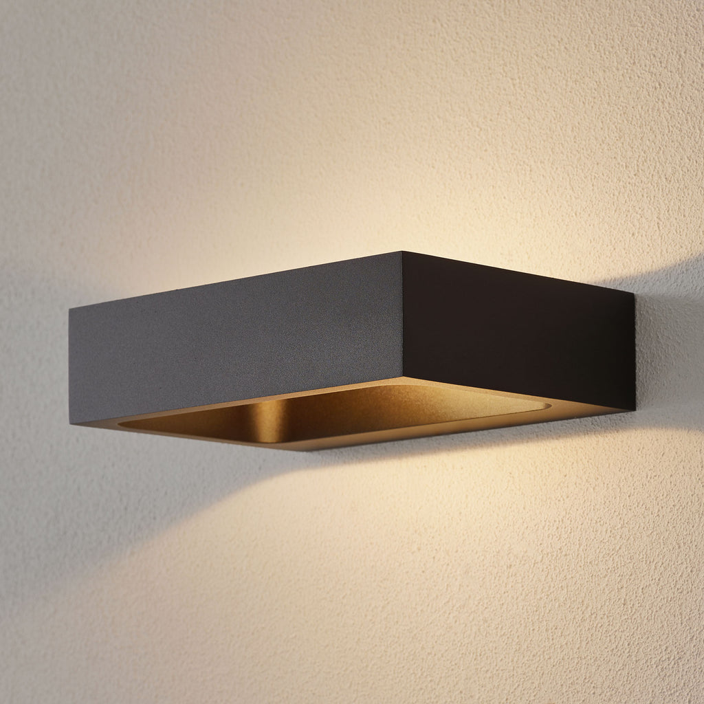 LED vegglampe Bento 1.3 aluminium svart dimbar front