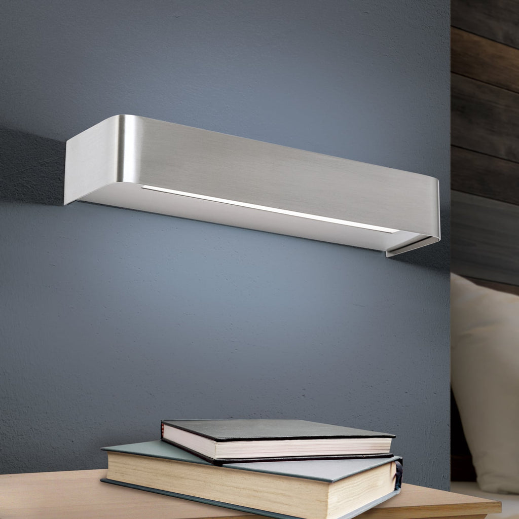 LED vegglampe Bernhard opp og ned dimbar satin 30 cm forfra