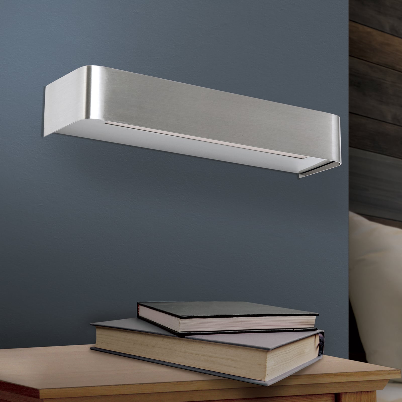 LED vegglampe Bernhard opp og ned dimbar satin 30 cm bakside