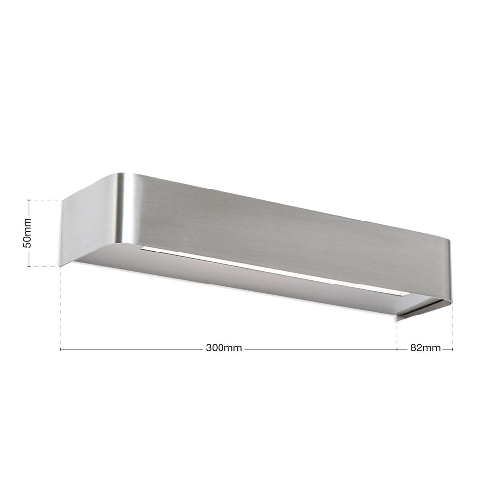 LED vegglampe Bernhard opp og ned dimbar satin 30 cm montert på vegg