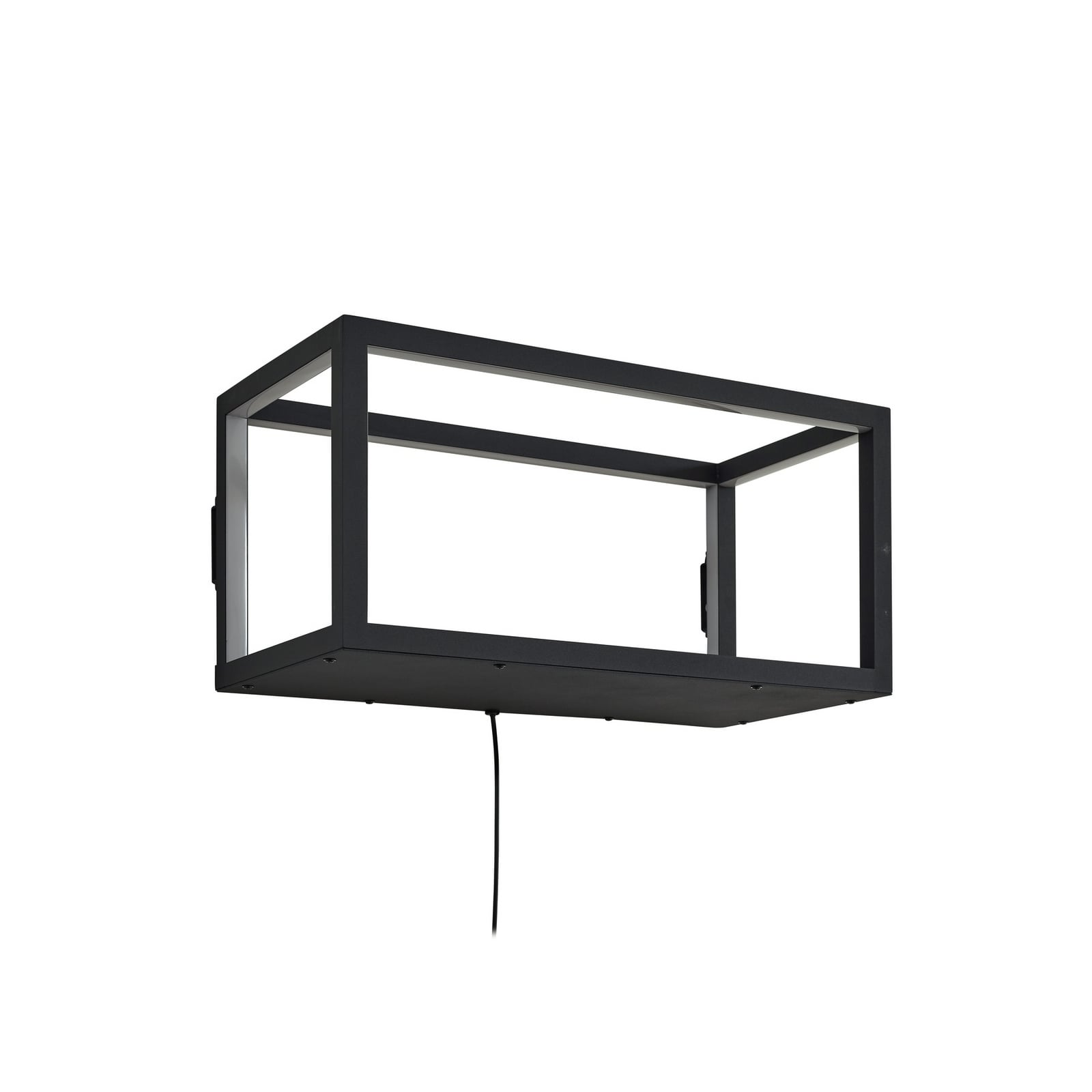 Montert LED vegglampe Birta med hylle og USB 51 cm dimbar svart på vegg