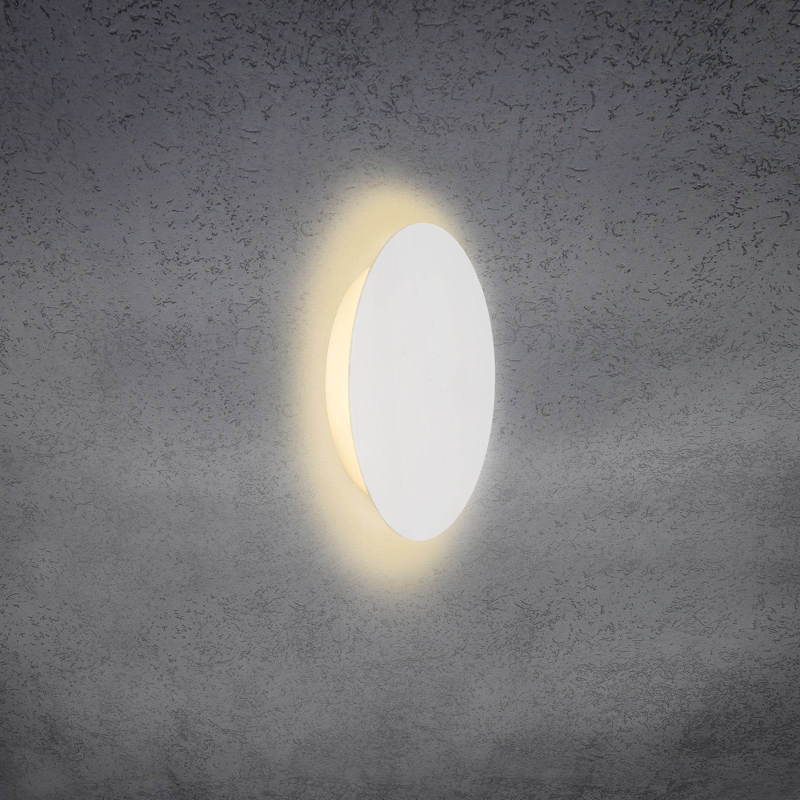 LED vegglampe Blade dimbar hvit matt Ø24 cm 2700K fra Escale for indirekte veggbelysning