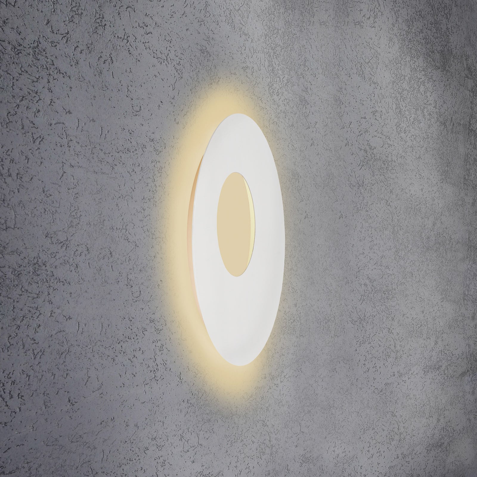 LED vegglampe Blade Open dimbar aluminium hvit Ø59 cm fra Escale for veggmontering