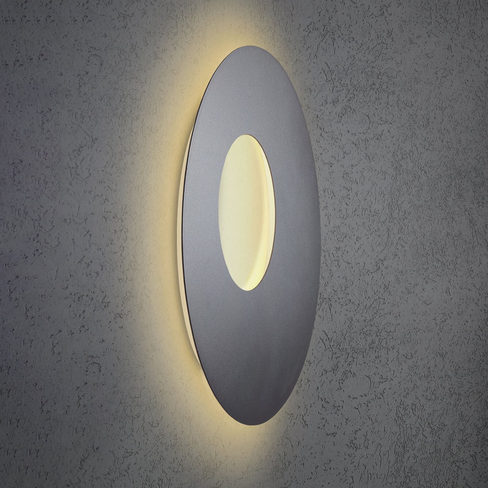 LED vegglampe Blade Open dimbar antrasitt Ø59 cm forfra