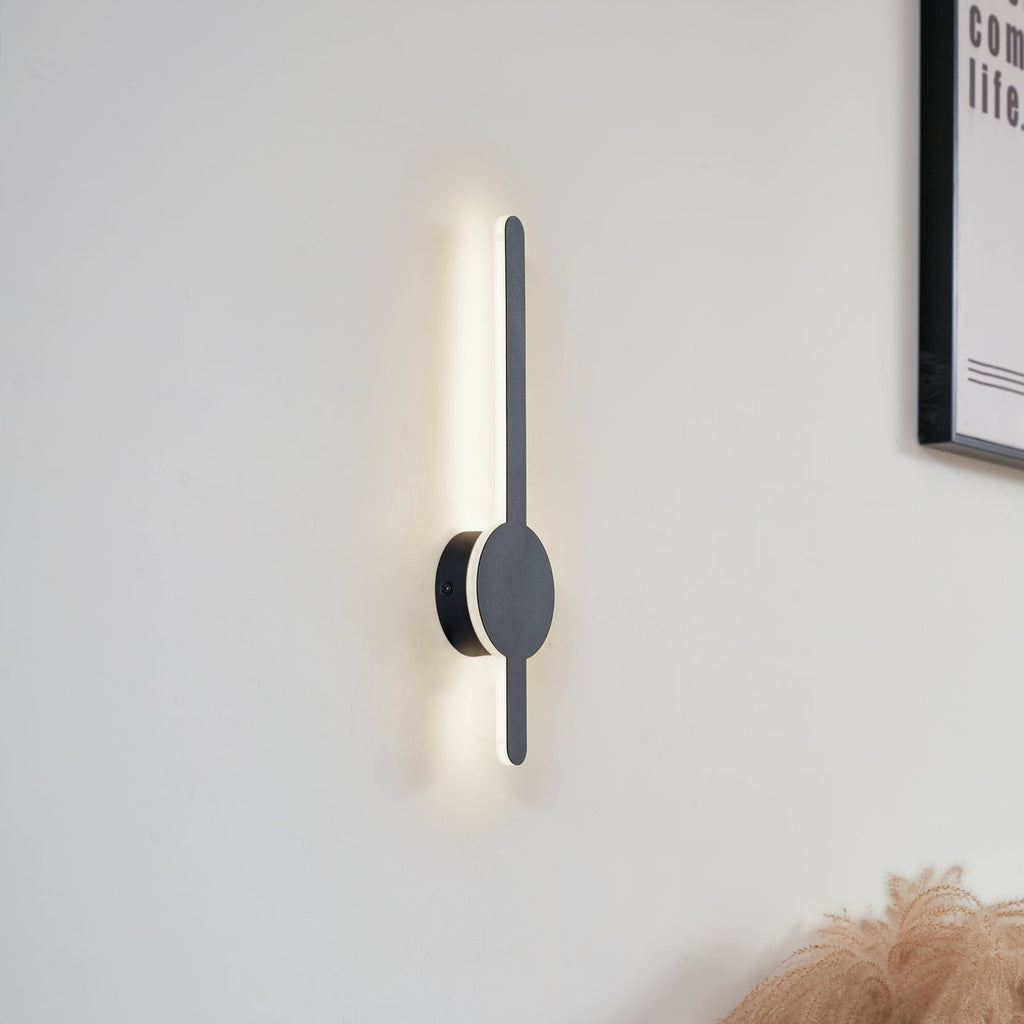LED vegglampe Borian svart aluminium 40 cm bakside