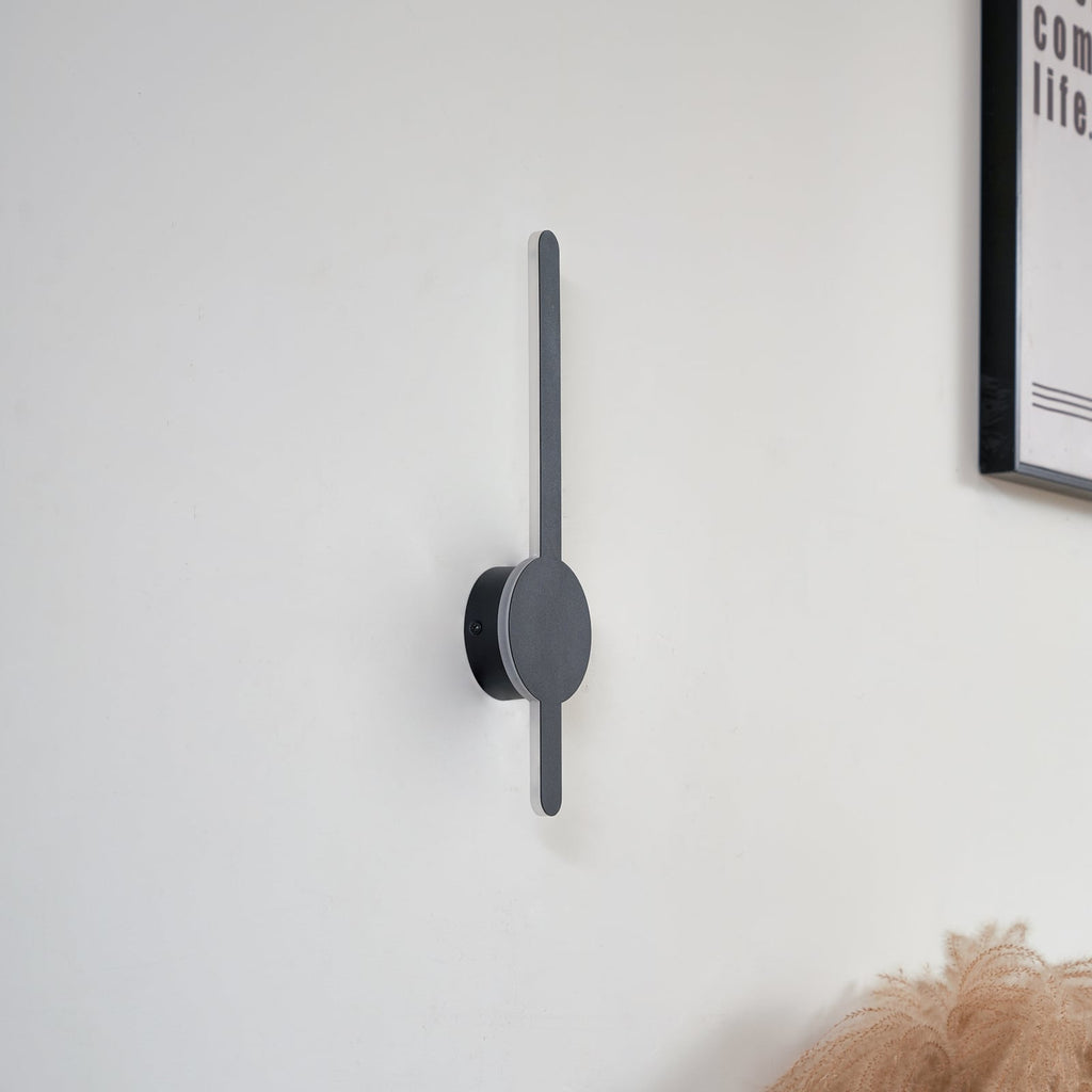 LED vegglampe Borian svart aluminium 40 cm detalj