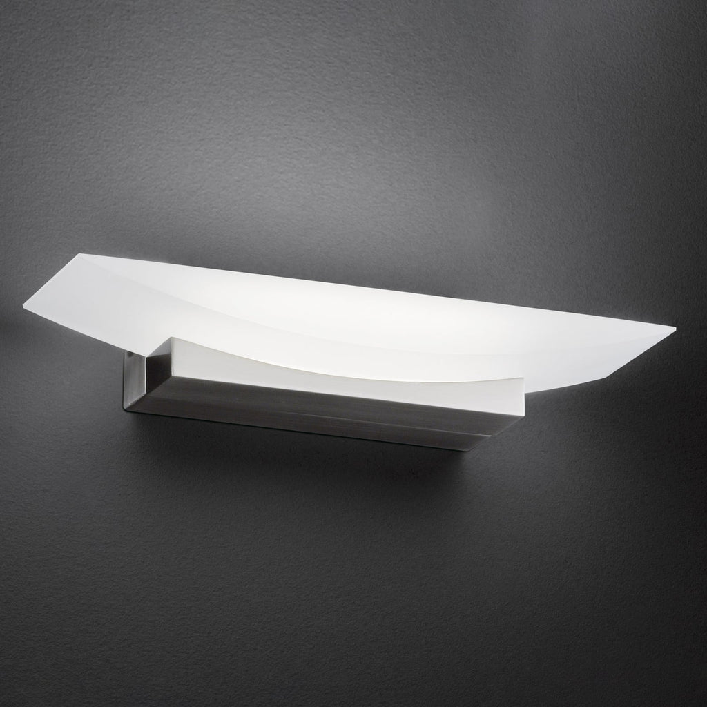 LED vegglampe Bowl CCT dimbar nikkel 30 cm forfra
