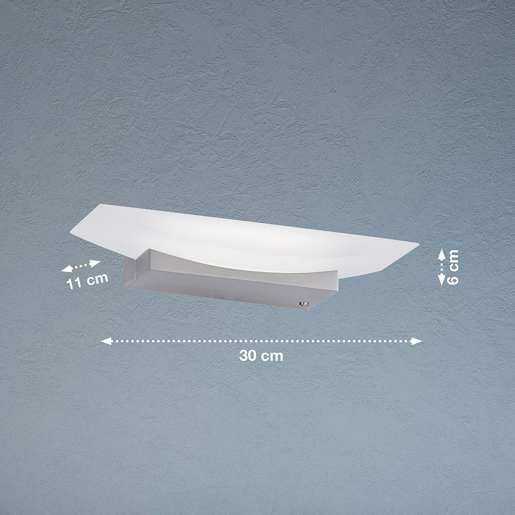 LED vegglampe Bowl CCT dimbar nikkel 30 cm detalj