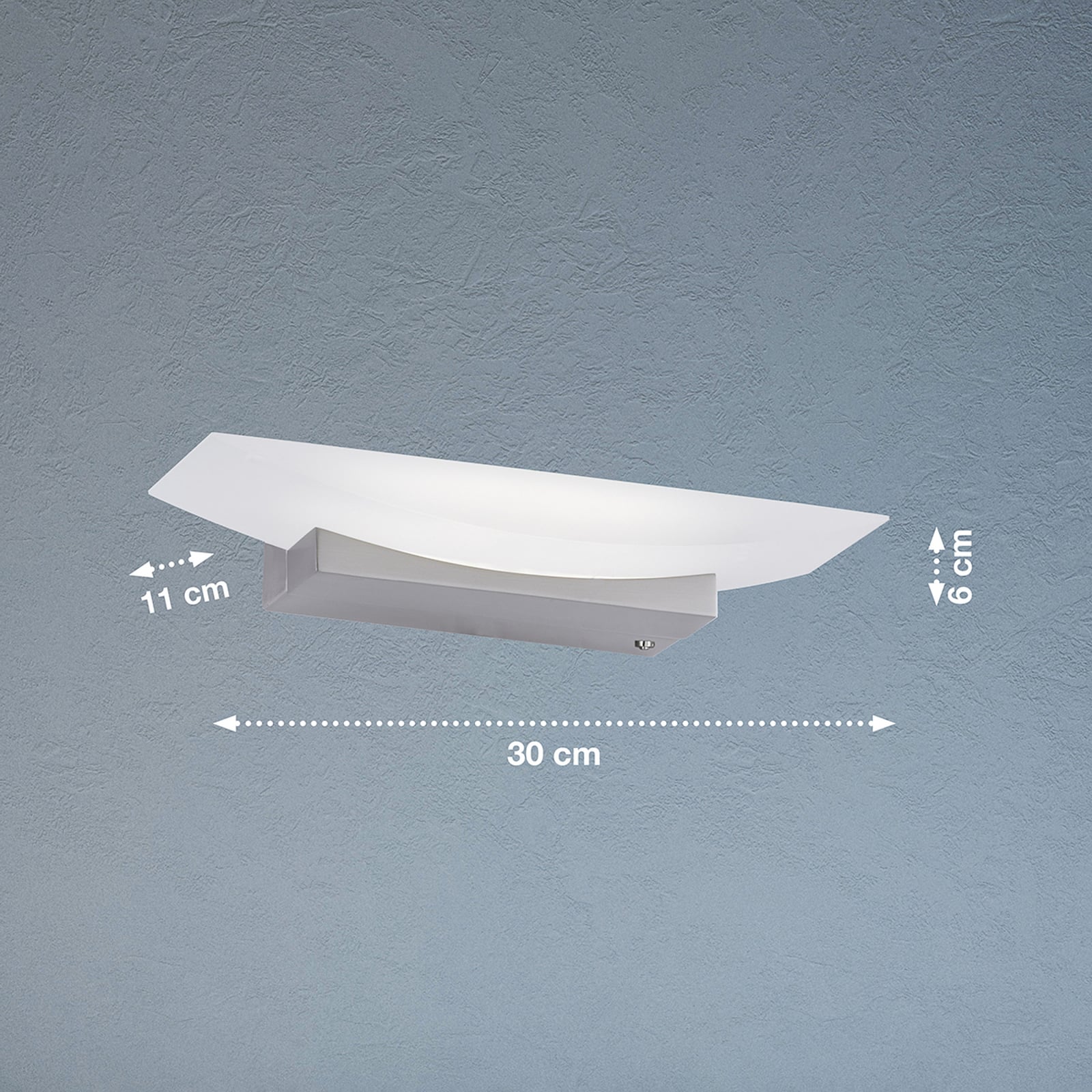 LED vegglampe Bowl CCT dimbar nikkel 30 cm detalj