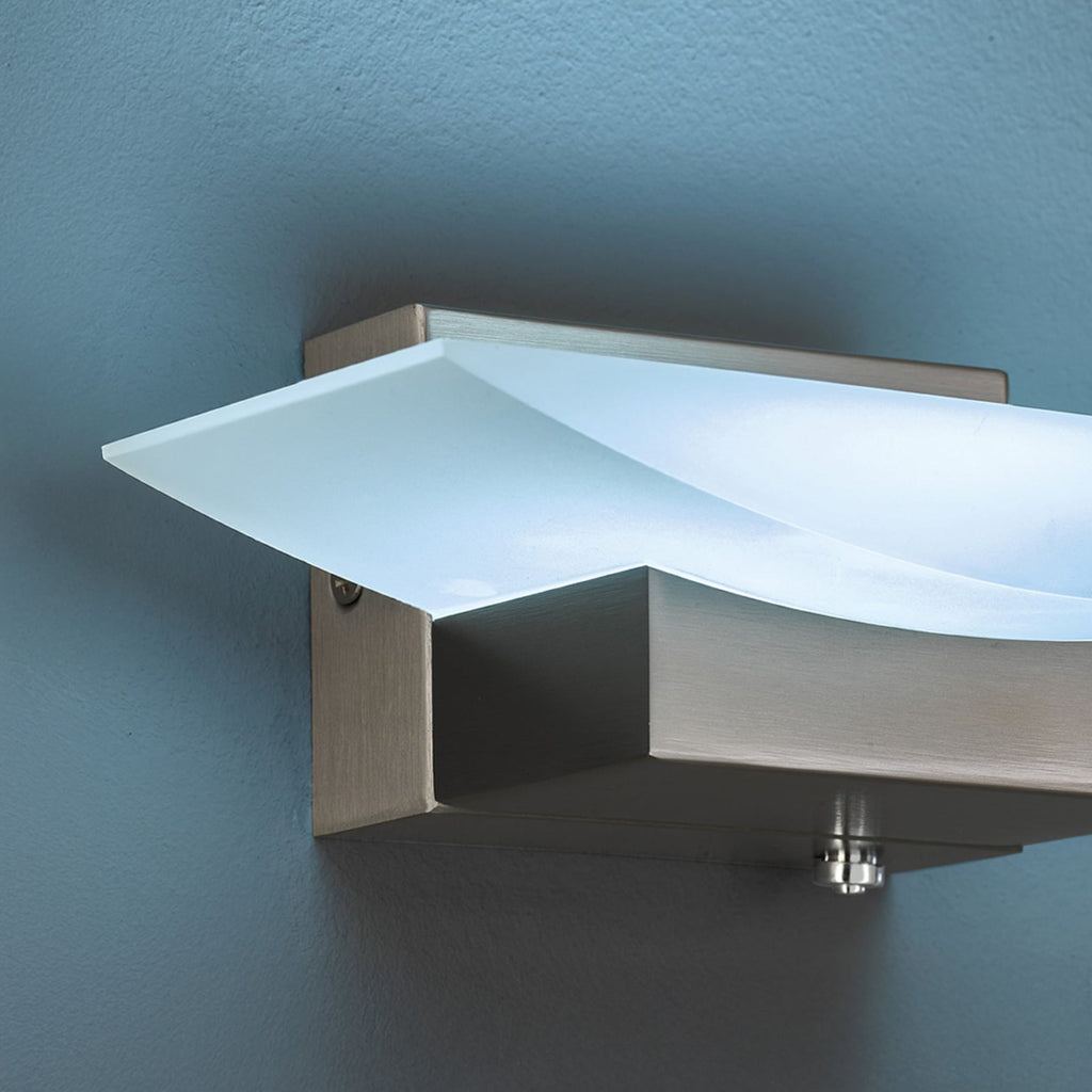 LED vegglampe Bowl CCT dimbar nikkel 30 cm side