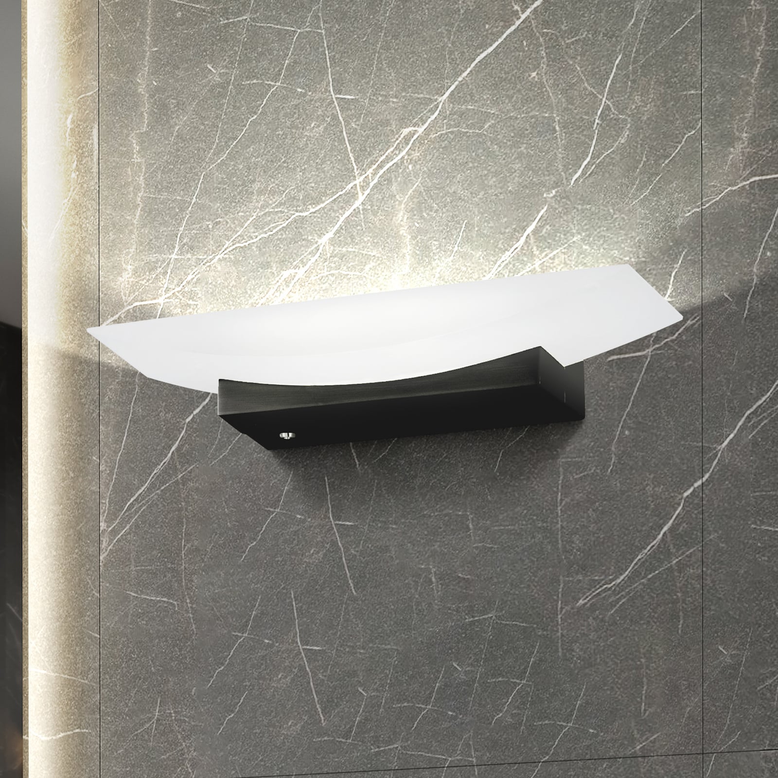 LED-vegglampe Bowl TW CCT dimbar svart 30 cm forfra