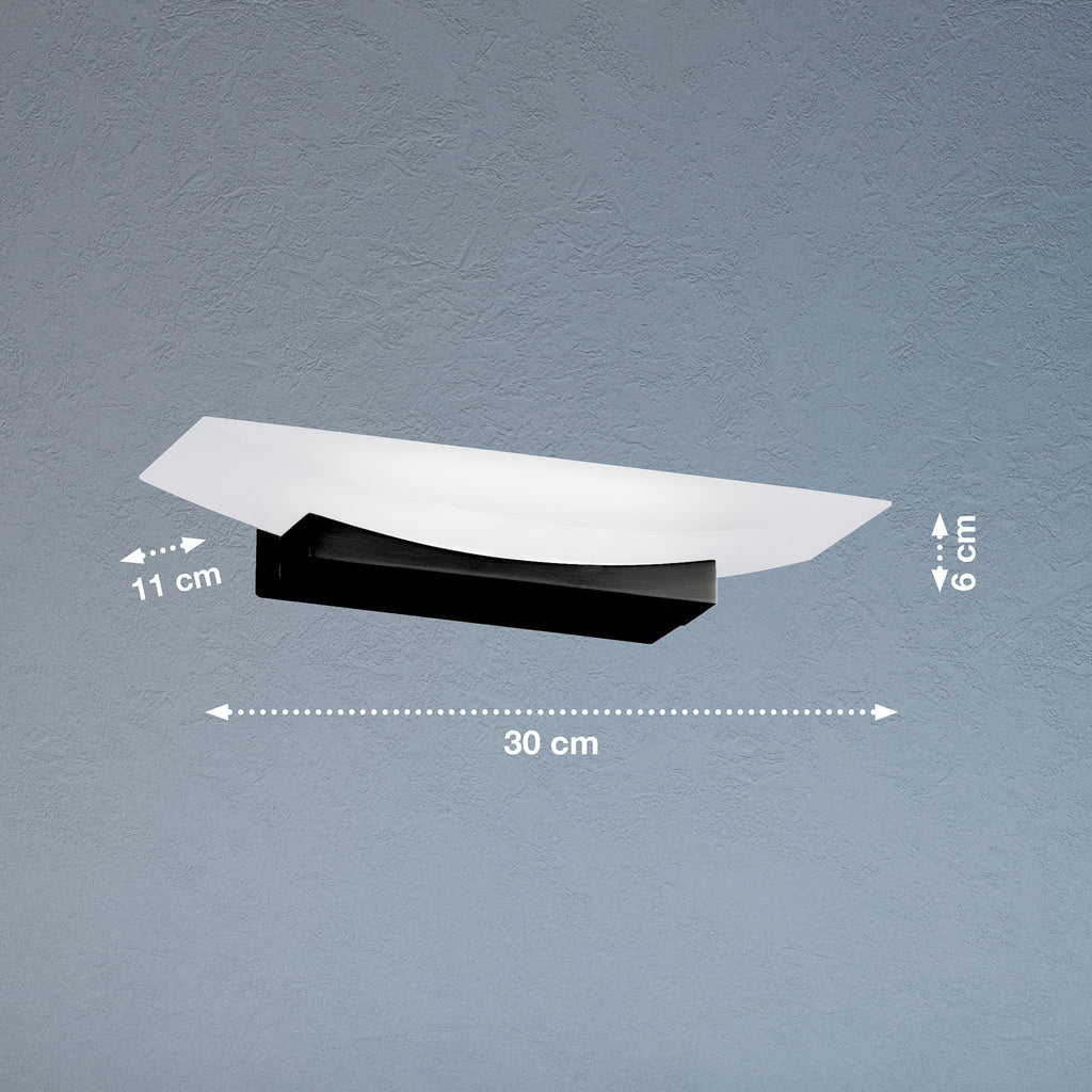 LED-vegglampe Bowl TW CCT dimbar svart 30 cm nærbilde av detalj