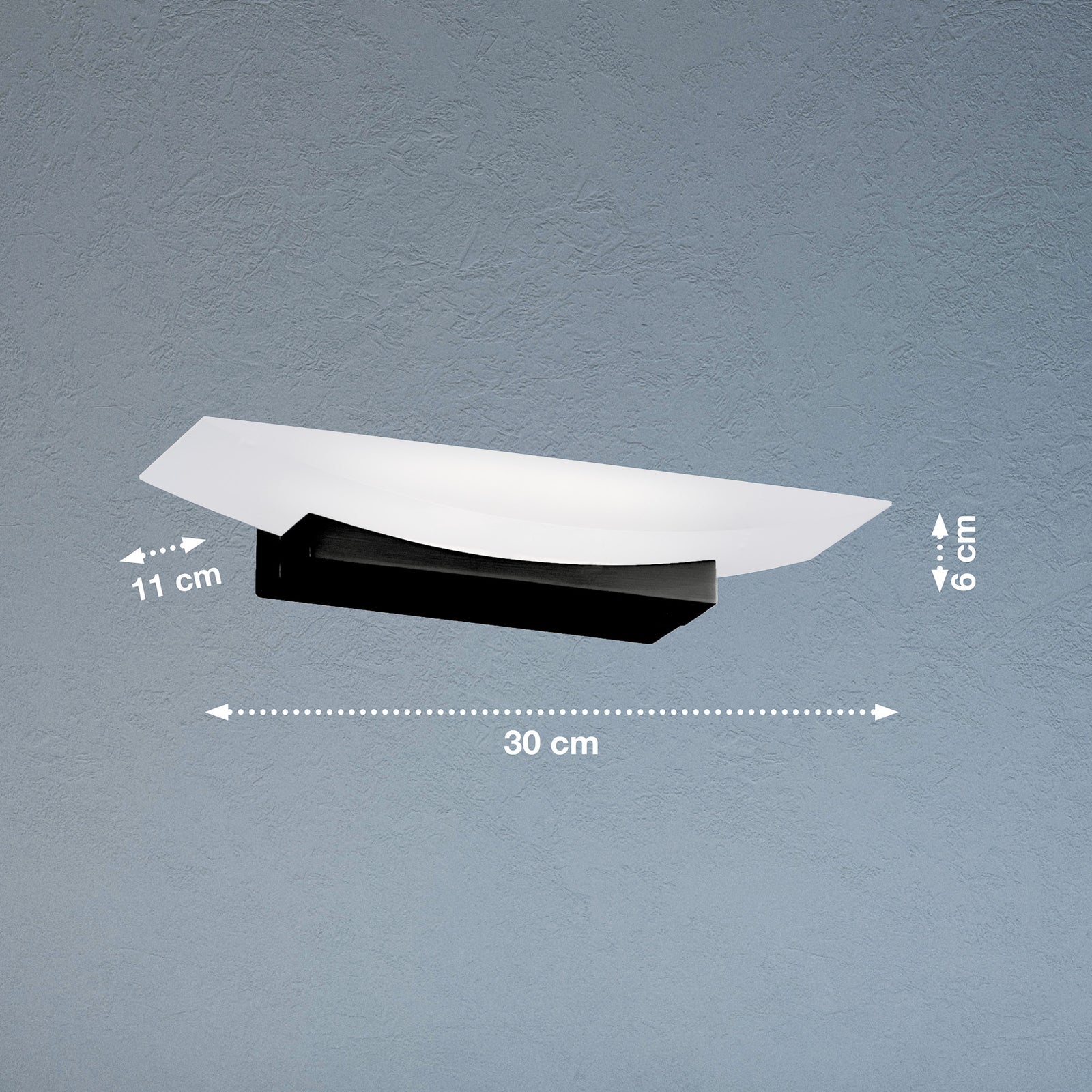LED-vegglampe Bowl TW CCT dimbar svart 30 cm nærbilde av detalj